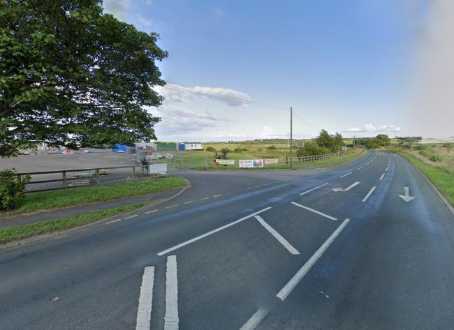 Scene of fatal crash involving car and motorcycle on the A182 near the entrance of East Durham Garden Centre  Picture: GOOGLE