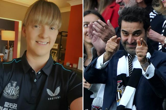 Football fan, Katie Metcalf, was surprised to see Newcastle United's new owner, Mehrdad Ghodoussi, donate to her fundraising page. Photo: KATIE METCALF.