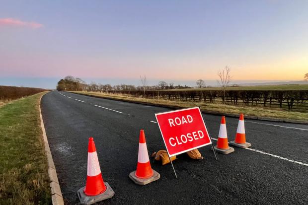 The Northern Echo: The A-road was closed for over four hours to let the police investigate the crash. Photo: SARAH CALDECOTT.