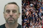 Thomas Young, 53, was jailed for two years for his part in the football violence that marred Burnley vs Newcastle in 2019. Photo: NORTHUMBRIA POLICE.