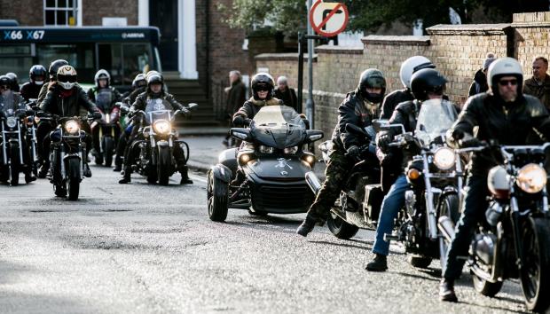 The Northern Echo: Bikers turned out to say farewell to Darlington man Ray Hankin, whose funeral took place on Wednesday 