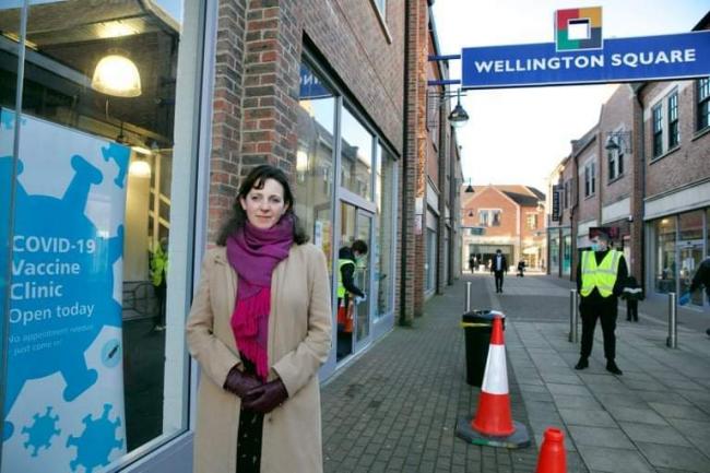 Sarah Bowman-Abouna, director of public health for Stockton-on-Tees at the pop-up vaccine centre on Wellington Square. Picture: SARAH CALDECOTT