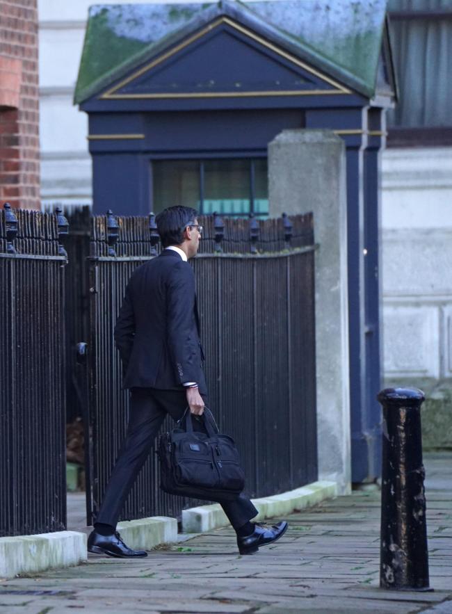 Chancellor of the Exchequer Rishi Sunak spotted in Downing Street today
