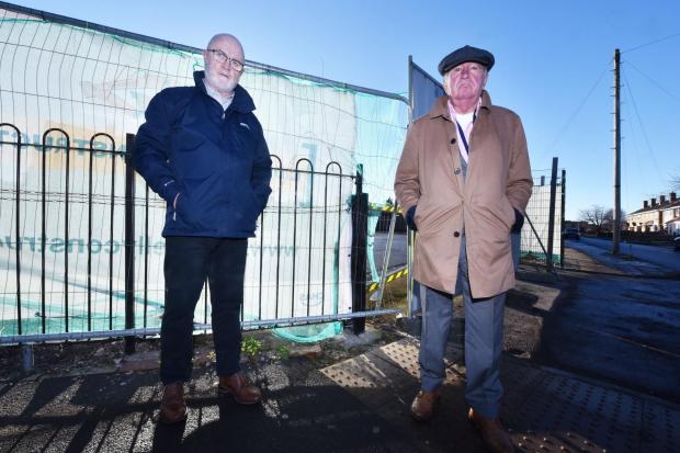 Park End & Beckfield ward Councillor Mick Saunders and Councillor Eric Polano, Executive member for Regeneration, at the derelict former petrol station site on Cargo Fleet Lane