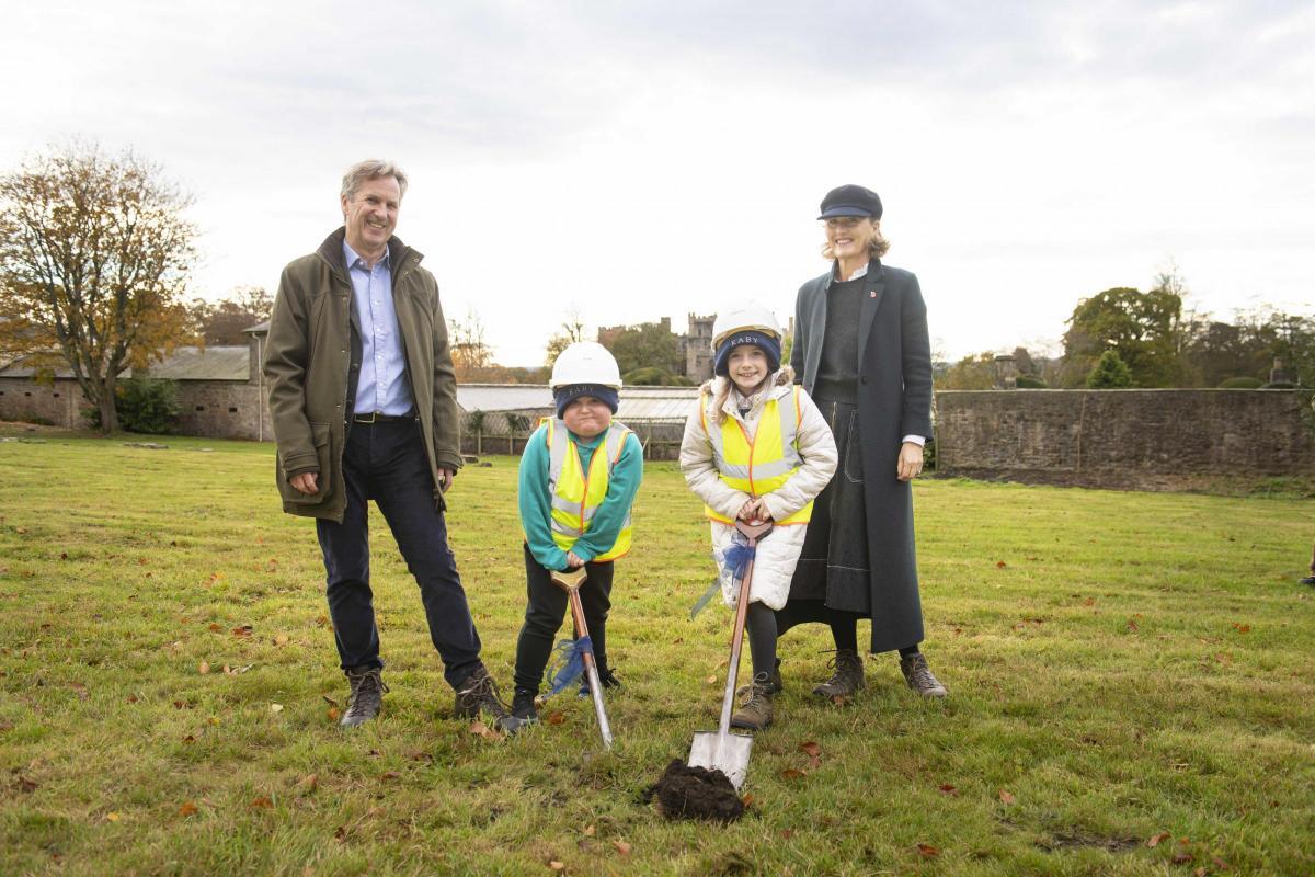 Breaking the ground on the play area project