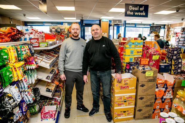 The Northern Echo: Lewis Smith, left and his father, Graham Smith at Poundzone Picture: SARAH CALDECOTT