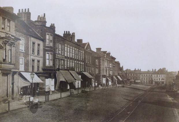 The Northern Echo: Echo memories - A deserted High Row, Darlington, showing the cobbled slope before the modernisation of 1900-1901
