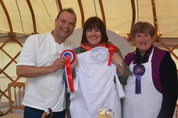 The Northern Echo: FLASHBACK TO 2014 - Andrew Pern with Emma Brackley and 'Auntie' Anne at the Great Harome Bake-Off