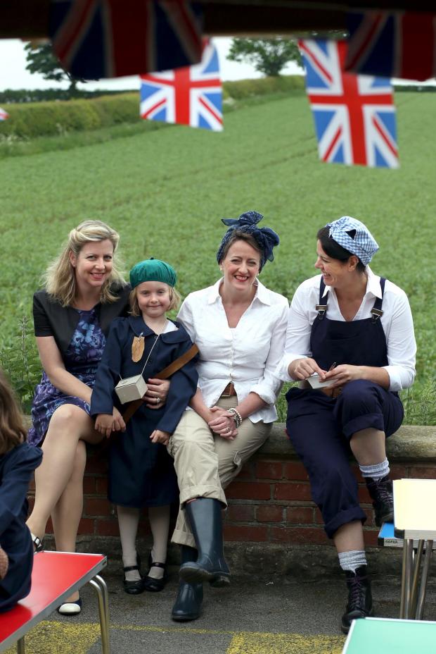 The Northern Echo: Baldersby St James Primary School, nr Thirsk - 1940's event at the school involving staff and pupils dressing in accordance with fashions of the era. – 11/06/2013