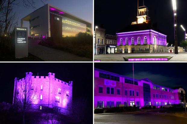 Buildings across the North East and North Yorkshire turn purple for Holocaust Memorial Day.