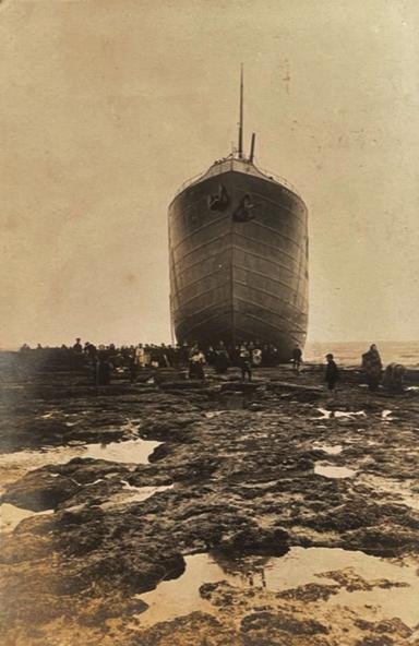 The Northern Echo: Edwardian postcard of a ship aground at Hartlepool