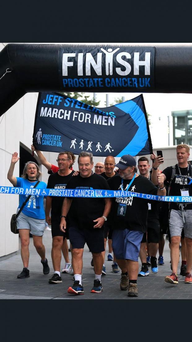 The Northern Echo: Jeff Stelling finishing his march for men last year
