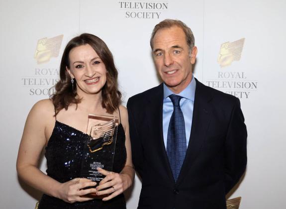 The Northern Echo: Pictured is BBC Look North's Jen Bartram with Robson Green Picture: NORTH NEWS The Northern Echo: Pictured is BBC Look North's Jen Bartram with Robson Green Picture: NORTH NEWS