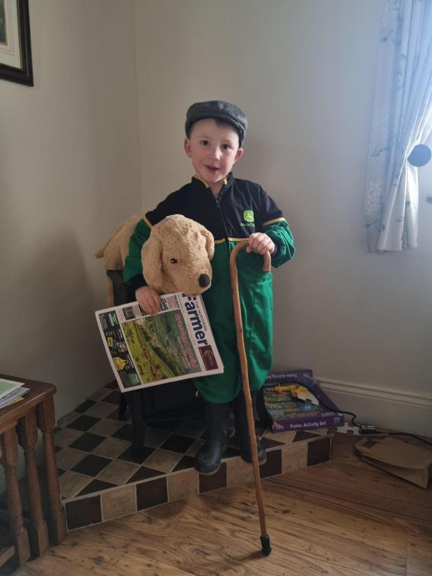 The Northern Echo: Photo from Adele Dickeson shows her son Edward's farm inspired outfit.