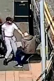 The Northern Echo: CCTV captured the awful moment Daniel Johnson punched Jame Kelly to the ground Picture: NYP