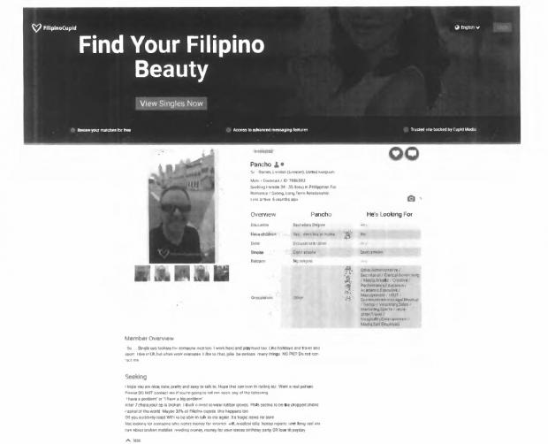 The Northern Echo: Mark Page's online dating profile with Filipino Cupid