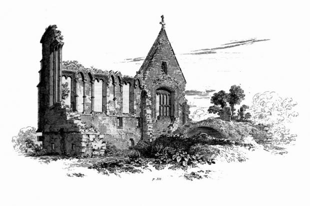 The Northern Echo: Nineteenth century illustration of the Beaurepaire ruins