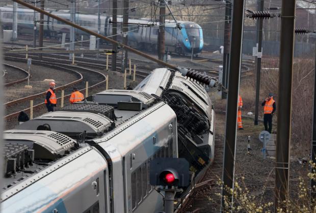 The Northern Echo: A TransPennine Express vehicle was derailed at a depot in Heaton Picture: NORTH NEWS