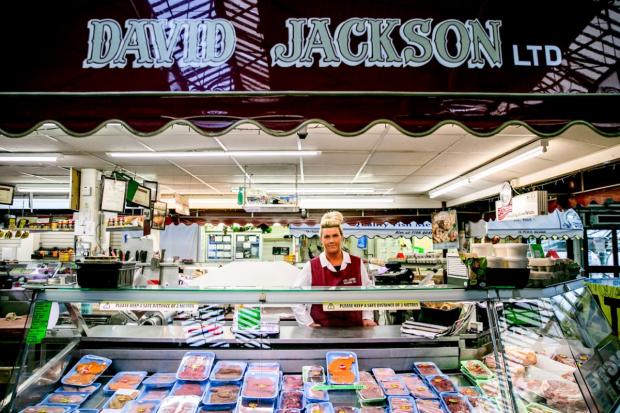 The Northern Echo: Katherine Jackson, from David Jackson LTD, who has traded for 45 years in the market hall. Picture: SARAH CALDECOTT.