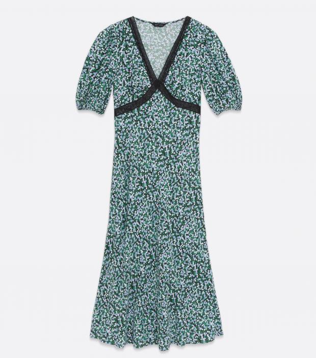 The Northern Echo: Blue Ditsy Floral Lace Trim Tie Back Midi Dress. Credit: New Look