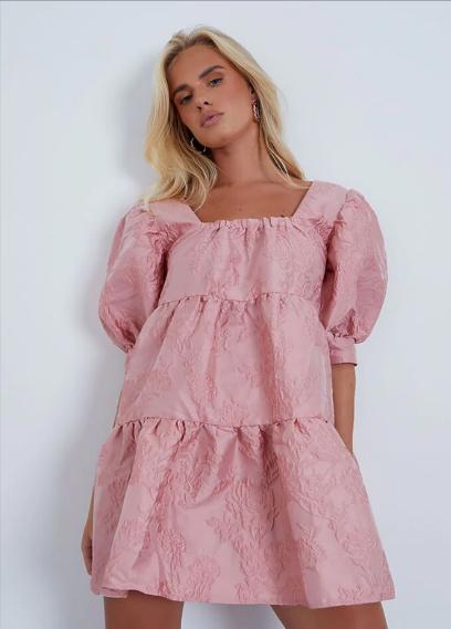 The Northern Echo: Nude Jaquard Square Neck Puff Sleeve Tiered Smock Dress. Credit: I Saw It First