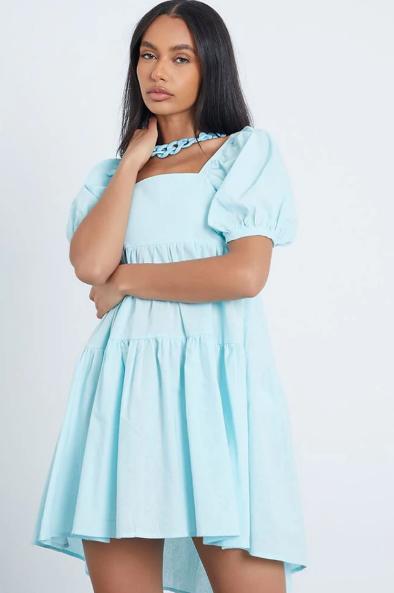 The Northern Echo: Blue Linen Back Detail Tiered Smock Dress. Credit: I Saw It First