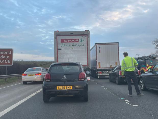 The Northern Echo: Traffic on the A1(M) Southbound is at a standstill.