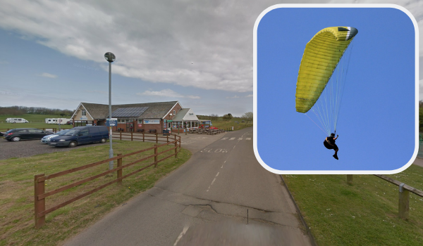 Filey incident sees man left with broken nose after glider smashes into him