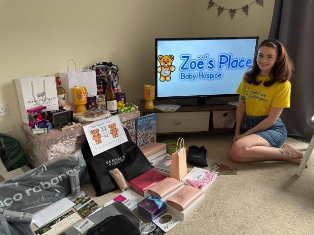 The Northern Echo: Amber has collected a raft of prizes for a raffle in aid of Zoe's Place Baby Hospice