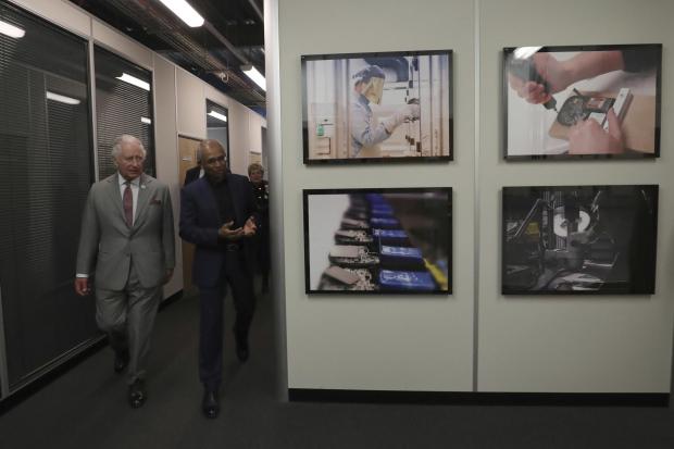 The Northern Echo: The Prince of Wales was given a tour of the facilities by Dr Arnab Basu, CEO of Kromek. Picture: PA