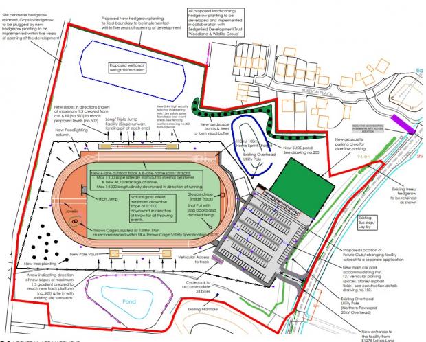 The Northern Echo: The planned athletics track in Sedgefield. Picture: Sports Labs.