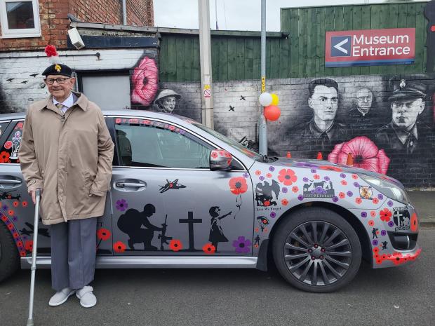 The Northern Echo: Tommy outside The Don War Memorial Museum in Thornaby. Picture: JULIE COOPER