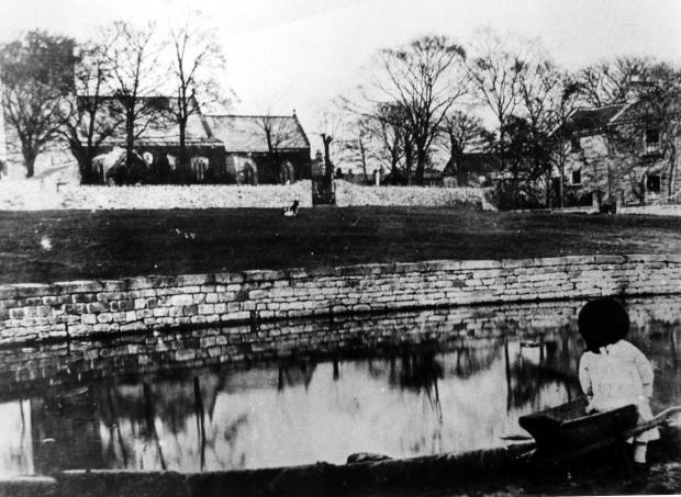 The Northern Echo: An Edwardian postcard showing the pond at the bottom of the green and the church in the distance. The pond was fed from the overspill from the pant, which was once the village's main water supply