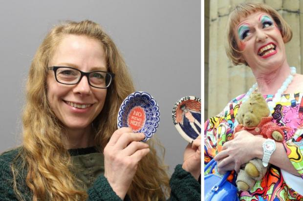 Jaime Westwood, head of art at Risdedale School and artist Grayson Perry