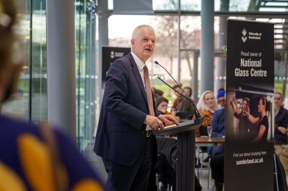 The Northern Echo: Vice-Chancellor and Chief Executive of University of Sunderland, Sir David Bell, speaking at the official opening The Northern Echo: Vice-Chancellor and Chief Executive of University of Sunderland, Sir David Bell, speaking at the official opening