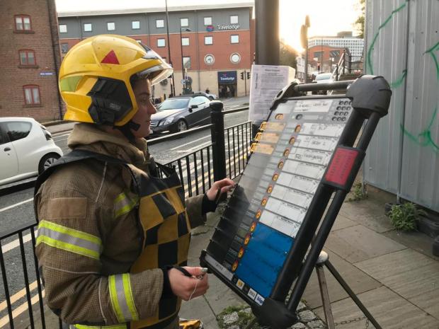 The Northern Echo: Firefighters tackling blaze at former Stereo Bar in NewcastlePicture: TWFRS 