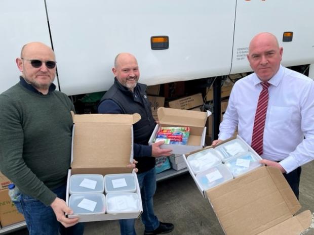 The Northern Echo: Rober Emerson Gary Drew and Rob Emerson with the individually labelled Tupperware boxes of items Picture: Alexa Fox