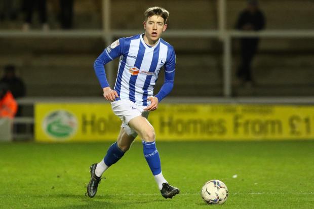 Tom Crawford in action for Hartlepool United at the Suit Direct Stadium. PICTURE: MARK FLETCHER.