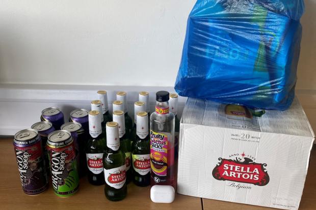 The Northern Echo: The alcohol that was seized from the 40 youths. Picture: DURHAM COUNTY COUNCIL.