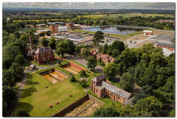 The Northern Echo: The Tees Cottage Pumping Station in Darlington captured by John Mannick with a drone