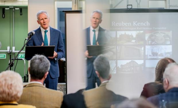 The Northern Echo: The launch of ‘Iron & Steam - the dawn of the Darlington & Stockton Railway’ at Head of Steam, pictured Reuben Kench from the Stockton & Darlington Rail Heritage Partnership Picture: SARAH CALDECOTT