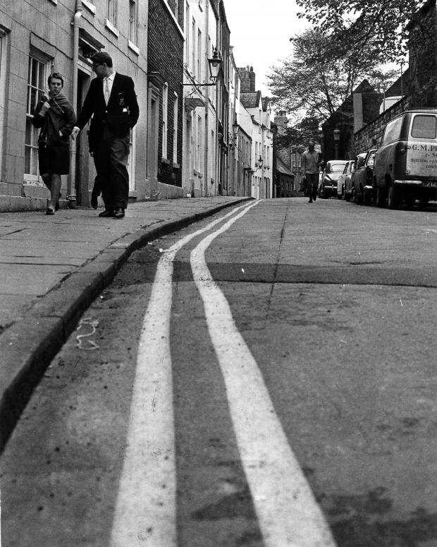 The Northern Echo: "A new invader has besieged the historic Durham street of The Bailey," said The Northern Echo on May 17, 1967. "Double yellow lines which denote no waiting." The concept of double yellow lines was invented by George Musgrave who