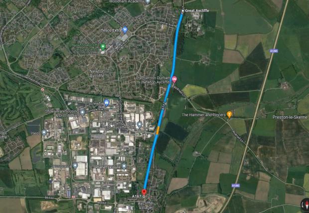 The Northern Echo: The length of the A167 where the new limit applies