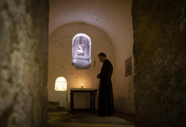 The Northern Echo: Dean John Dobson in THE Anglo Saxon Crypt at Ripon Cathedral
