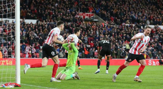 The Northern Echo: Rotherham goalkeeper Viktor Johansson shows his disappointment after Michael Ihiekwe's own goal 