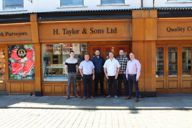 The Northern Echo: Left to right: Andrew, Nigel, James, Paul, Alex and Stuart, all of the Taylor family outside the Skinnergate shop in 2022