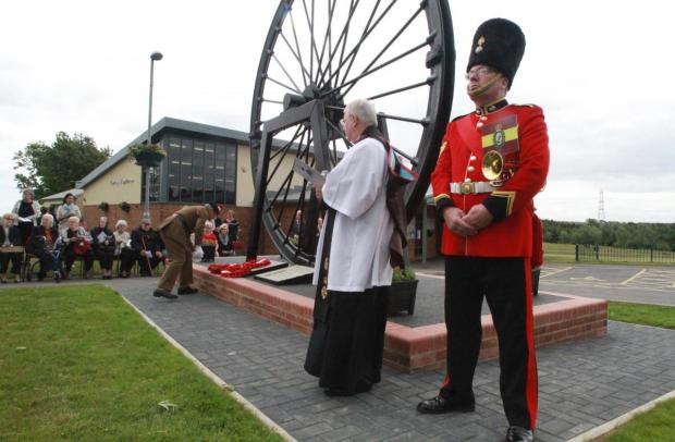 The Northern Echo: First World War hero Second Lieutenant John Scott Youll was honoured with unveiling of memorial paving stone in Thornley Picture: GAVIN ENGELBRECHT