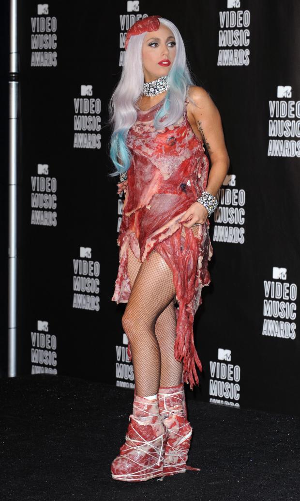 The Northern Echo: Lady Gaga's meat dress. Credit:PA