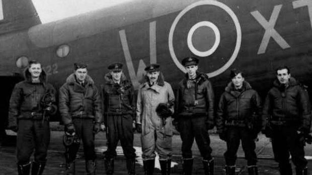 The Northern Echo: he crew of the bomber were photographed earlier in the war in front of another aircraft Picture: DURHAM CONSTABULARY