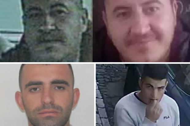 The Northern Echo: HUNTED: Sajmir Dodoveci, 36, top, with 30-year-old Daniel Kadiu, and Armando Marku, 22, below. Pictures: CLEVELAND POLICE